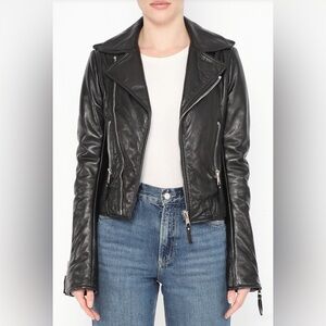 BALENCIAGA Iconic Black Leather Biker Jacket in Lambskin by Nicolas Ghesquière